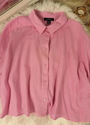 Рендовая стильная розовая рубашка свободного кроя primark🩷3 фото