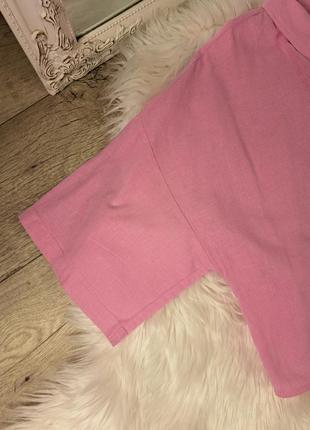 Рендовая стильная розовая рубашка свободного кроя primark🩷4 фото