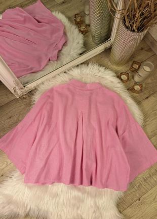 Рендовая стильная розовая рубашка свободного кроя primark🩷6 фото