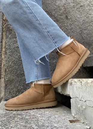 Зимові уггі ugg classic ultra mini chestnut8 фото