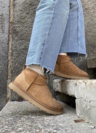 Зимові уггі ugg classic ultra mini chestnut7 фото