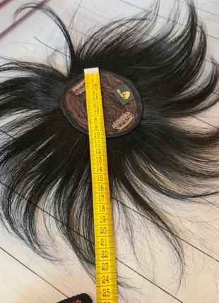 Накладка топпер полупарик челка макушка 100% натуральный волос6 фото