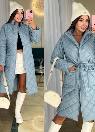 Осеннее стеганное пальто, сухое стеганое пальто,пальто на осень из плащёвки,куртка,плащ,тренч4 фото