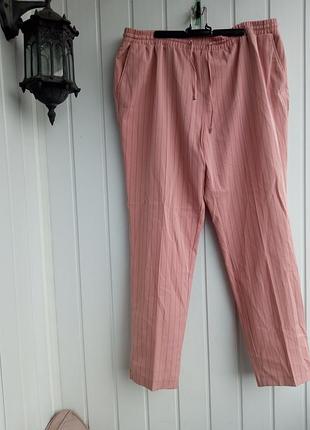 Базові штани в полоску на резинці, з кишенями