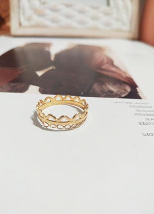 Позолоченное кольцо корона asos, колечко серебро 925, серебряное5 фото