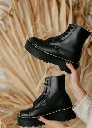 Жіночі черевики dr.martens jadon black zip / женские сапоги4 фото