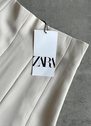 Стильные бежевые шортики от zara, шорты высокая посадка, высокая талия7 фото