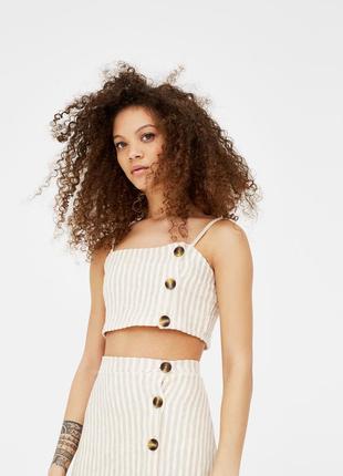 Кроп-топ в полоску с пуговицами