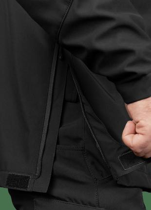 Куртка тактична поліцейска camo-tec softshell phantom system чорна4 фото