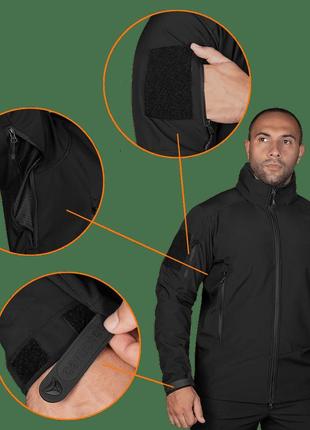 Куртка тактична поліцейска camo-tec softshell phantom system чорна7 фото