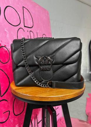 Сумка pinko puff black logo bag