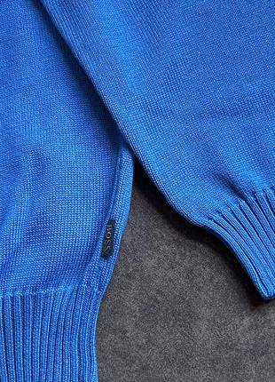 Хлопковый свитер джемпер hugo boss оригинальный синий электрик8 фото