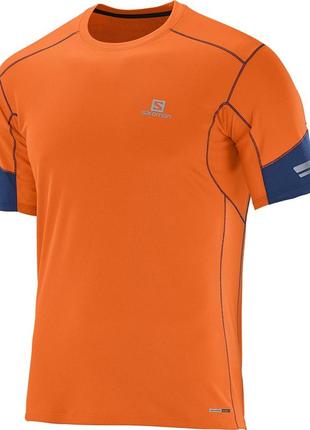 Футболка  salomon agile ss tee trail running orange для спорта и бега (l)