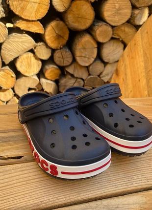 Детские кроксы сабо crocs bayaband kids navy синие3 фото