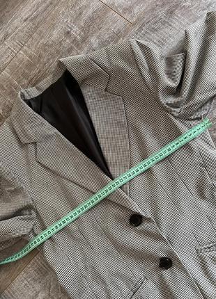 Пиджак, гусиная лапка, удлиненный, с плечиками, блейзер, жакет7 фото