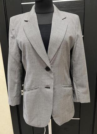 Пиджак, гусиная лапка, удлиненный, с плечиками, блейзер, жакет4 фото