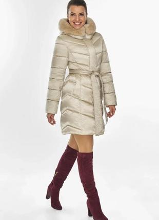 Зимняя женская теплая куртка до колена с мехом braggart angel's fluff аir3 matrix, оригинал, германия5 фото