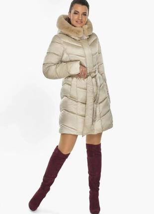 Зимняя женская теплая куртка до колена с мехом braggart angel's fluff аir3 matrix, оригинал, германия