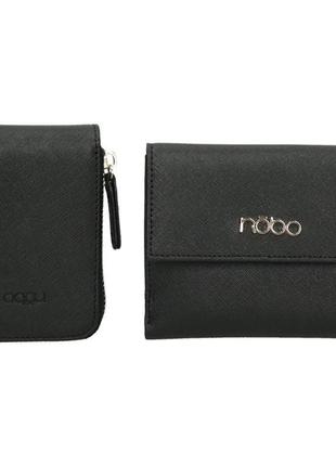 Женский подарочный набор nobo nset-w02-c020 черный (кошелек и картхолдер)3 фото