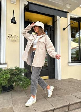 Рубашка с панамой из эко меха