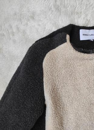 Черное бежевое пальто шерсть шерстяное длинное барашек натуральное пальто тедди шуба bimba y lola8 фото