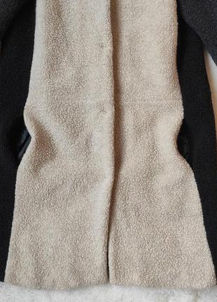 Черное бежевое пальто шерсть шерстяное длинное барашек натуральное пальто тедди шуба bimba y lola4 фото