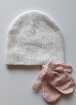 Сет шапочка и перчатки 6 - 12 месяцев primark1 фото