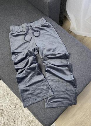 H&m графітові сірі джоггери широкі штани брюки бархат оксамит велюр3 фото
