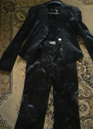 Кутюрный костюм пиджак, брюки, топик richmond оригинал, s, шелк6 фото