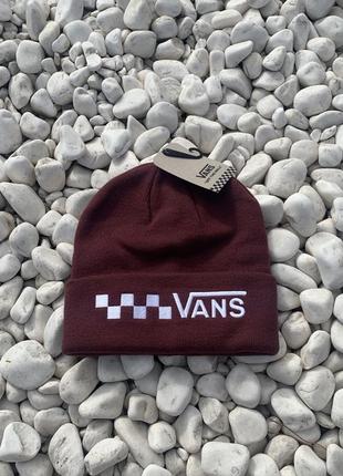 Новая оригинальная мужская шапка шапочка от vans в красном цвете4 фото