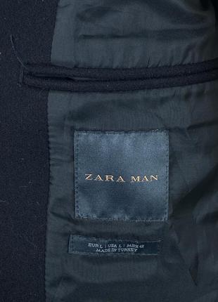 Мужское черное шерстяное пальто zara man8 фото