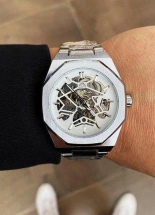 Часы наручные gusto skeleton silver-white5 фото