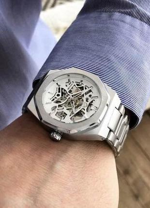Часы наручные gusto skeleton silver-white6 фото