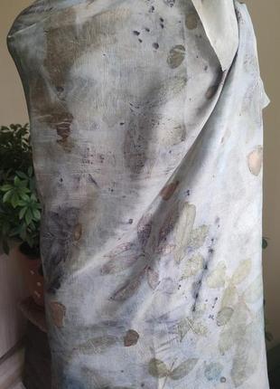 Натуральный шелковый шарф ручной покраски4 фото