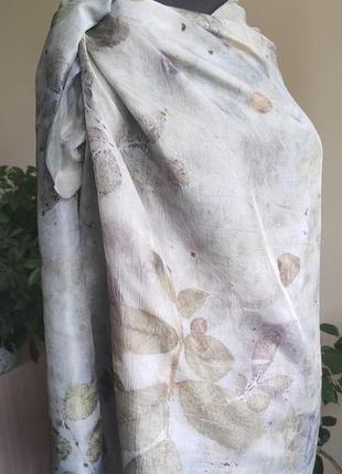 Натуральный шелковый шарф ручной покраски3 фото