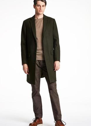 Новое мужское шерстяное пальто lindbergh white recycled wool green coat