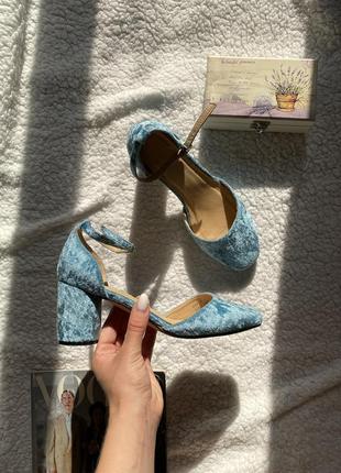 Розкішні велюрові босоніжки туфлі оксамитові святкове взуття1 фото