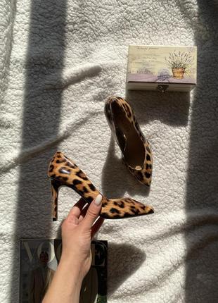 Леопардовые лакированные лодочки туфли лаковые