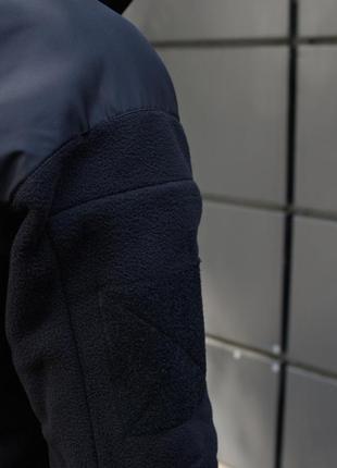 Флісова куртка тактична на застібці чорна3 фото