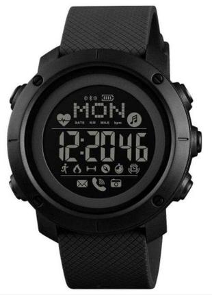 Годинник військово-тактичний з компасом skmei 1511bk all black smart watch + compass