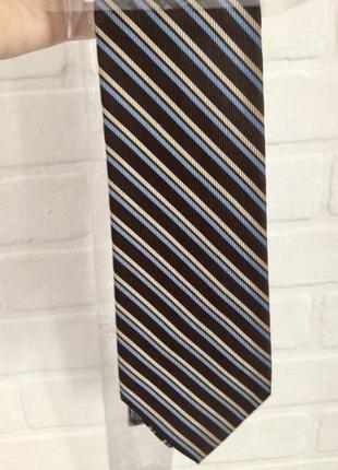 Новый галстук в голубую коричневую полоску италия