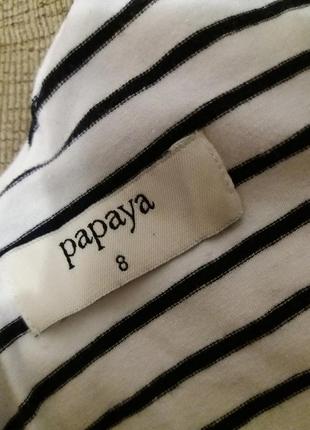 Хлопковая футболка-топ в полоску со спущенными  плечами papaya7 фото