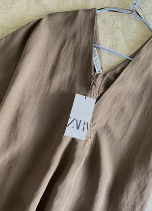 Zara платье миди, оверсайз лён3 фото