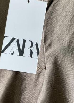 Zara платье миди, оверсайз лён5 фото