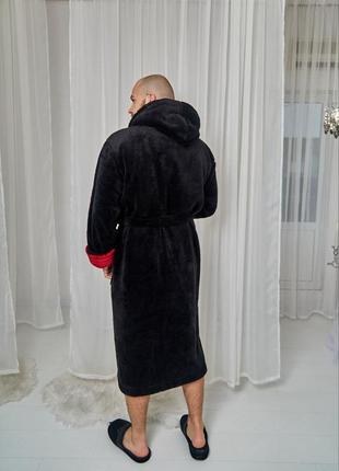 Махровий халат чоловічий, тканина велсофт, м'який, теплий 2xl / 3xl2 фото
