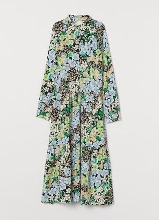 Натуральное цветочное платье h&amp;m