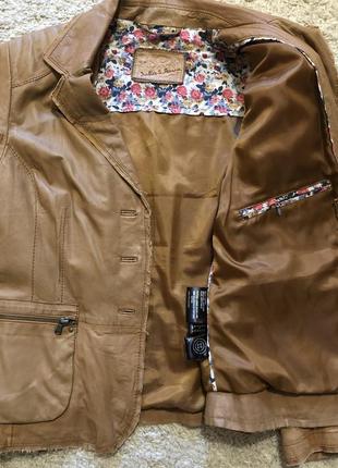 Кожаная куртка, пиджак julia s roma италия оригинал бренд размер l, xl2 фото