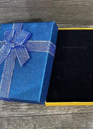 Коробочка большая желто-голубая для подарочной упаковки ювелирных изделий, бижутерии, размеры 70*90*252 фото