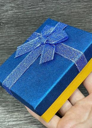 Коробочка большая желто-голубая для подарочной упаковки ювелирных изделий, бижутерии, размеры 70*90*253 фото