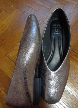 Туфли серебристые из натуральной кожи ♥️2 фото